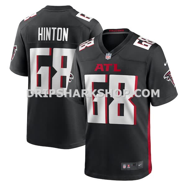 Mens Nike Kyle Hinton Black Atlanta Falcons Team Game Jersey
