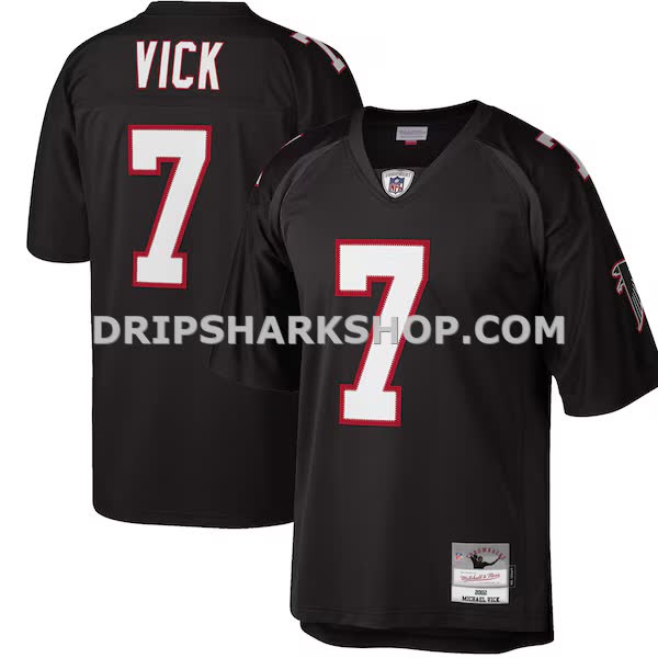 Mens Mitchell And Ness Michael Vick Black Atlanta Falcons Big And Tall 2002 Retired Player Replica Jersey Pi4426000