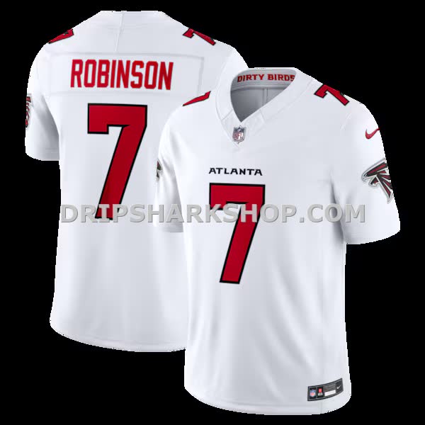 Mens Nike Bijan Robinson White Atlanta Falcons Vapor Fuse Sewn Down Limited Jersey