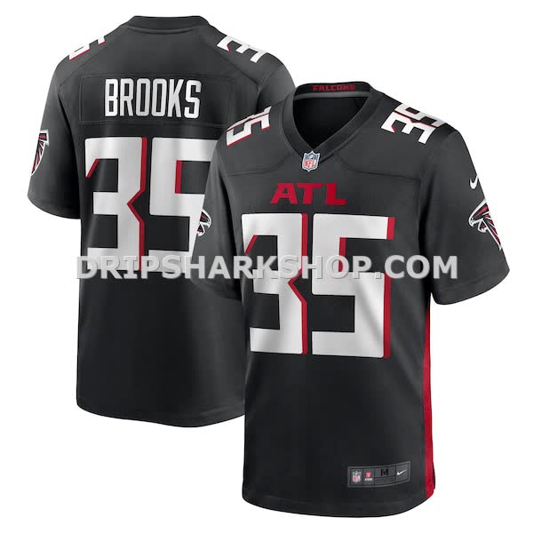 Mens Nike Natrone Brooks Black Atlanta Falcons Team Game Jersey