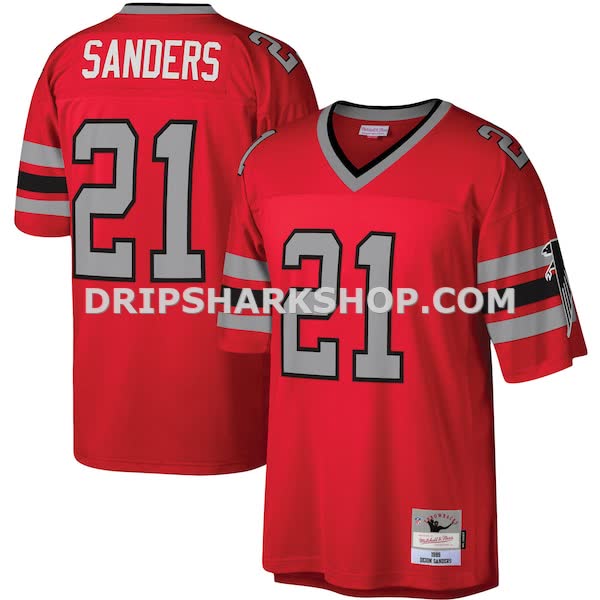 Mens Mitchell And Ness Deion Sanders Red Atlanta Falcons Legacy Replica Jersey Pi3610000