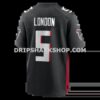 NFL024dfcG02-d65300 Mens Nike Drake London Black Atlanta Falcons Player Game Jersey