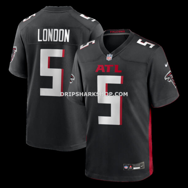 NFL024dfcG06-feb106 Mens Nike Drake London Black Atlanta Falcons Player Game Jersey