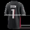 Mens Nike Number 1 Groom Black Atlanta Falcons Game Jersey