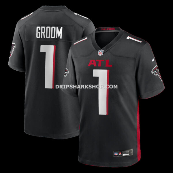 Mens Nike Number 1 Groom Black Atlanta Falcons Game Jersey