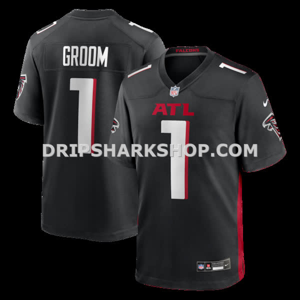 Mens Nike Number 1 Groom Black Atlanta Falcons Game Jersey