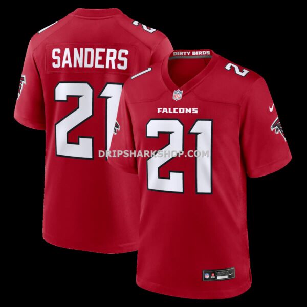 Mens Nike Deion Sanders Red Atlanta Falcons Retired Player Game Jersey