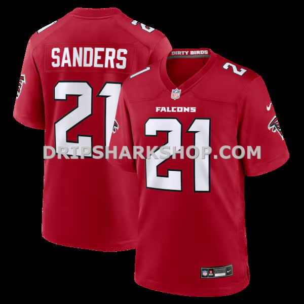 Mens Nike Deion Sanders Red Atlanta Falcons Retired Player Game Jersey