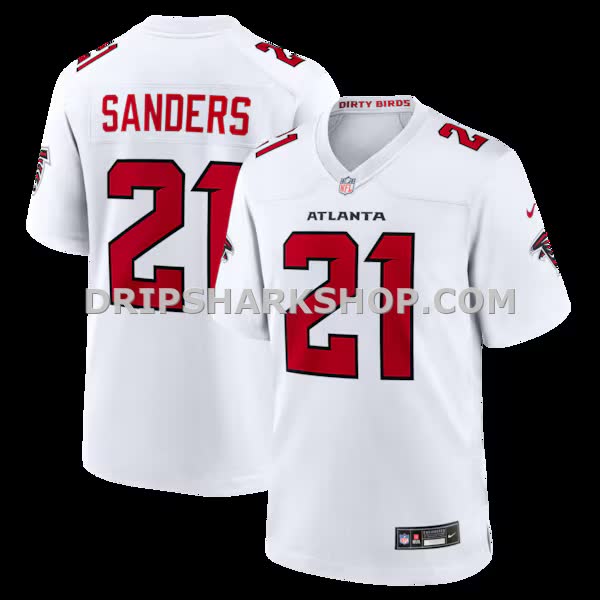 Mens Nike Deion Sanders White Atlanta Falcons Retired Player Game Jersey