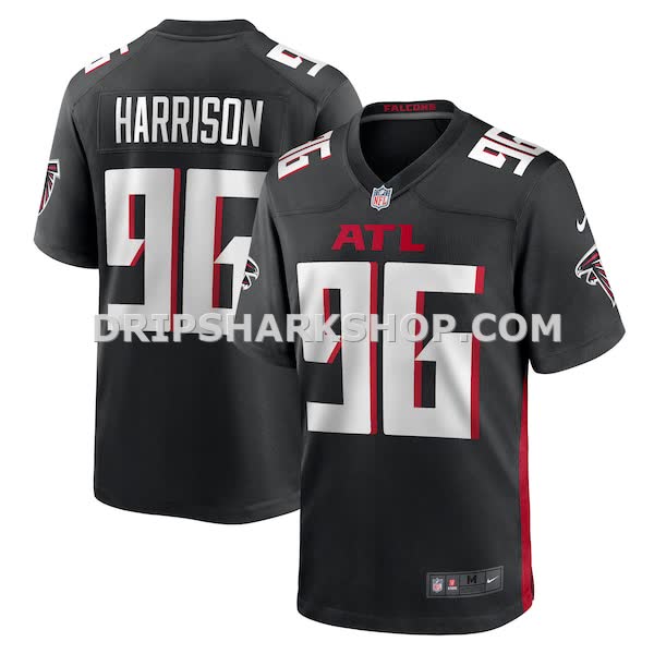 Mens Nike Zach Harrison Black Atlanta Falcons Team Game Jersey