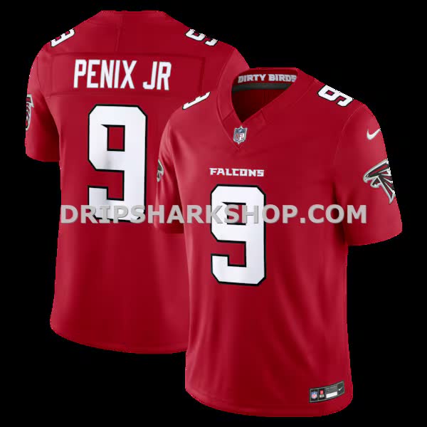 Mens Nike Michael Penix Jr Red Atlanta Falcons Vapor Fuse Sewn Down Limited Jersey