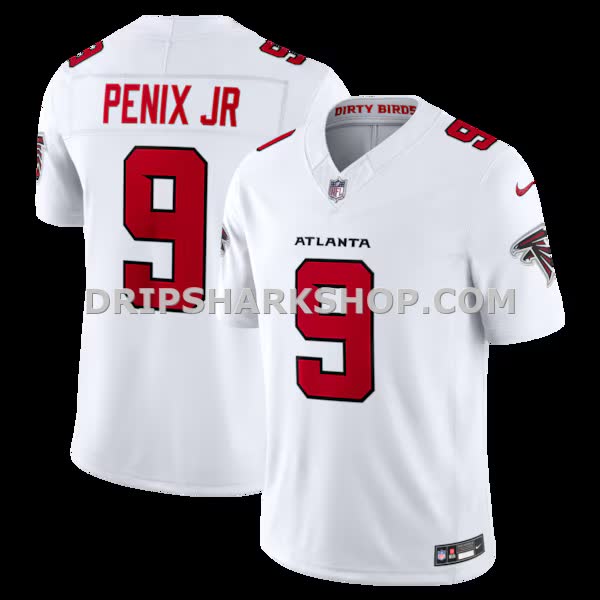 Mens Nike Michael Penix Jr White Atlanta Falcons Vapor Fuse Sewn Down Limited Jersey