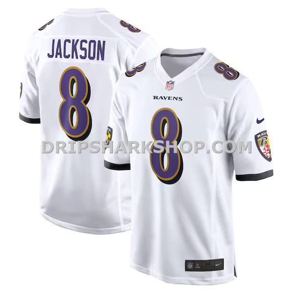 Mens Nike Lamar Jackson White Baltimore Ravens Game Jersey Pi4555000