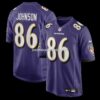 Mens Nike Cornelius Johnson Purple Baltimore Ravens Team Game Jersey