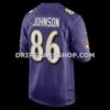 Mens Nike Cornelius Johnson Purple Baltimore Ravens Team Game Jersey