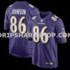 Mens Nike Cornelius Johnson Purple Baltimore Ravens Team Game Jersey