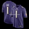 Mens Nike Number 1 Dad Purple Baltimore Ravens Game Jersey