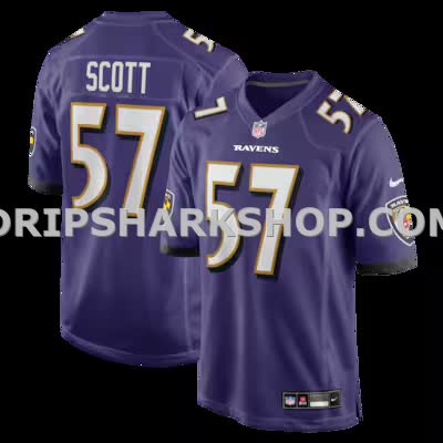 Mens Nike Bart Scott Purple Baltimore Ravens Game Retired Player Jersey
