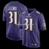 NFL0350aaG04-553659 Mens Nike Jamal Lewis Purple Baltimore Ravens Game Retired Player Jersey