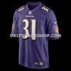 NFL0350aaG06-016bec Mens Nike Jamal Lewis Purple Baltimore Ravens Game Retired Player Jersey