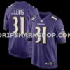 NFL0350aaM01-61a19b Mens Nike Jamal Lewis Purple Baltimore Ravens Game Retired Player Jersey