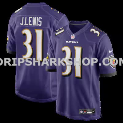 Mens Nike Jamal Lewis Purple Baltimore Ravens Game Retired Player Jersey