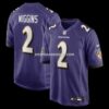 NFL0362c6G04-20ba72 Mens Nike Nate Wiggins Purple Baltimore Ravens Player Game Jersey