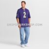 NFL0362c6G10-260068 Mens Nike Nate Wiggins Purple Baltimore Ravens Player Game Jersey