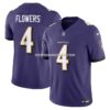 Mens Nike Zay Flowers Purple Baltimore Ravens Vapor Fuse Limited Jersey
