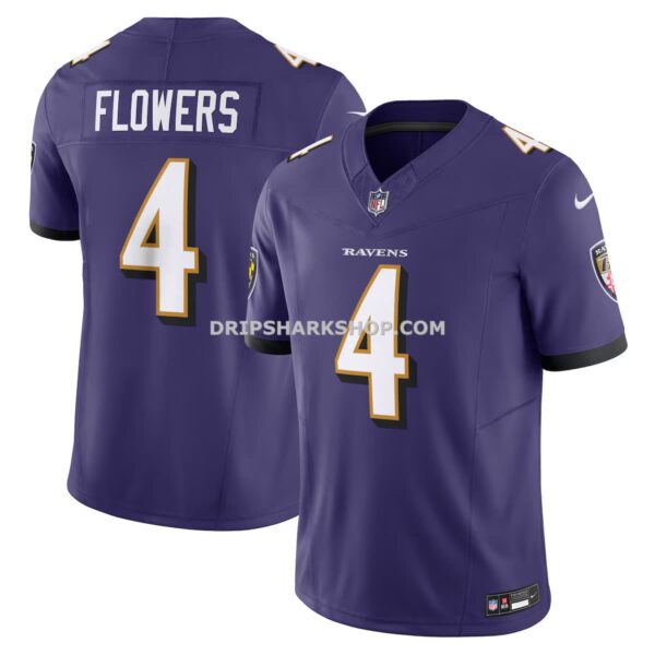 Mens Nike Zay Flowers Purple Baltimore Ravens Vapor Fuse Limited Jersey