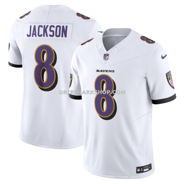 Mens Nike Lamar Jackson White Baltimore Ravens Vapor Fuse Limited Jersey
