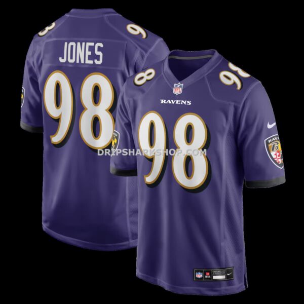 Mens Nike Travis Jones Purple Baltimore Ravens Player Game Jersey