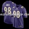 Mens Nike Travis Jones Purple Baltimore Ravens Player Game Jersey
