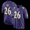 NFL03703aG04-dbd1e3 Mens Nike Rasheen Ali Purple Baltimore Ravens Team Game Jersey