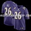 NFL03703aM01-2627ad Mens Nike Rasheen Ali Purple Baltimore Ravens Team Game Jersey