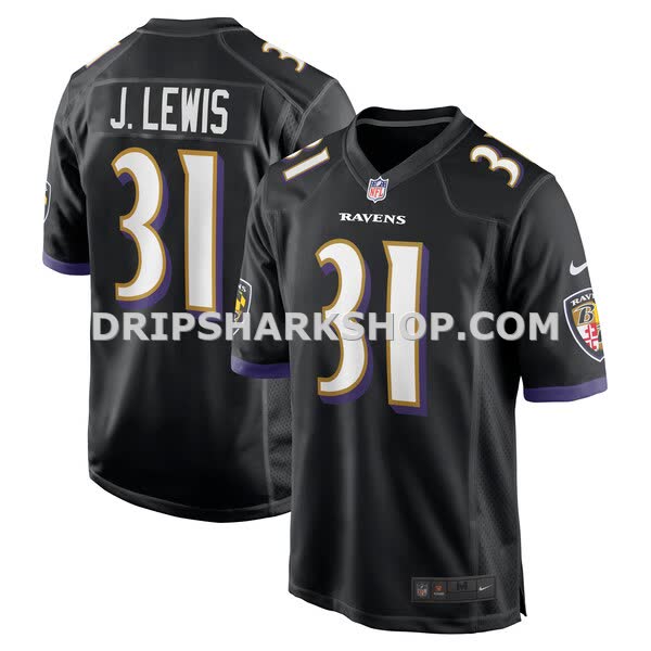Mens Nike Jamal Lewis Black Baltimore Ravens Retired Player Alternate Game Jersey Pi4268000