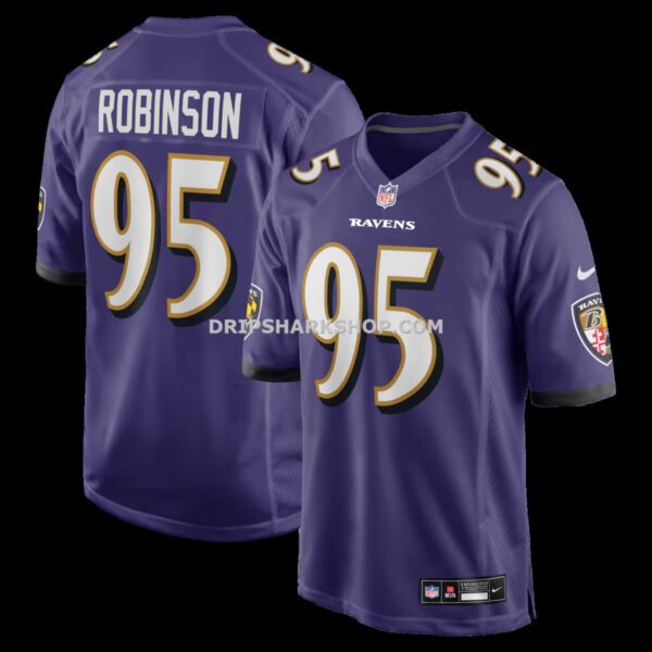 Mens Nike Tavius Robinson Purple Baltimore Ravens Team Game Jersey