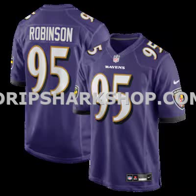 Mens Nike Tavius Robinson Purple Baltimore Ravens Team Game Jersey