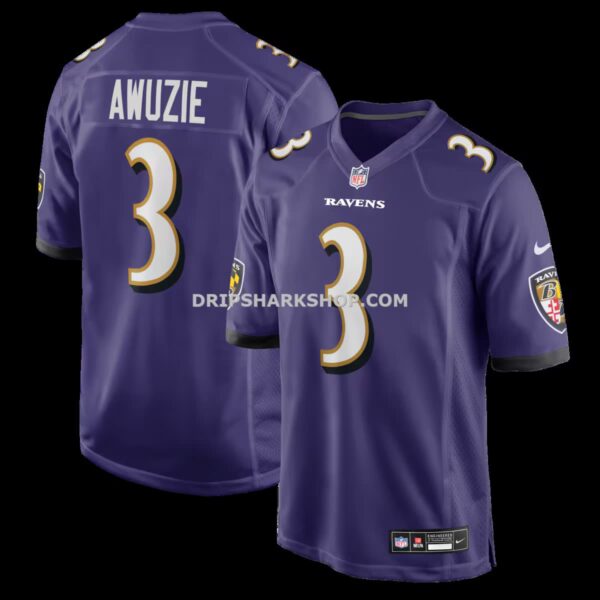 NFL03756bG04-b7be89 Mens Nike Chidobe Awuzie Purple Baltimore Ravens Team Game Jersey