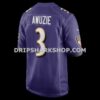 NFL03756bG06-16520a Mens Nike Chidobe Awuzie Purple Baltimore Ravens Team Game Jersey