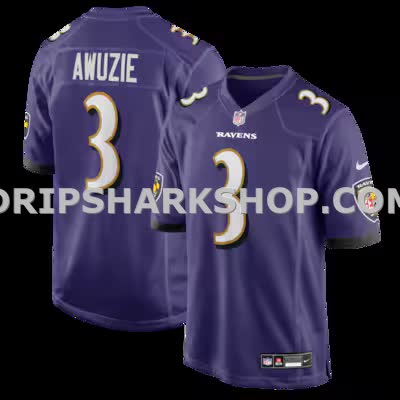 Mens Nike Chidobe Awuzie Purple Baltimore Ravens Team Game Jersey