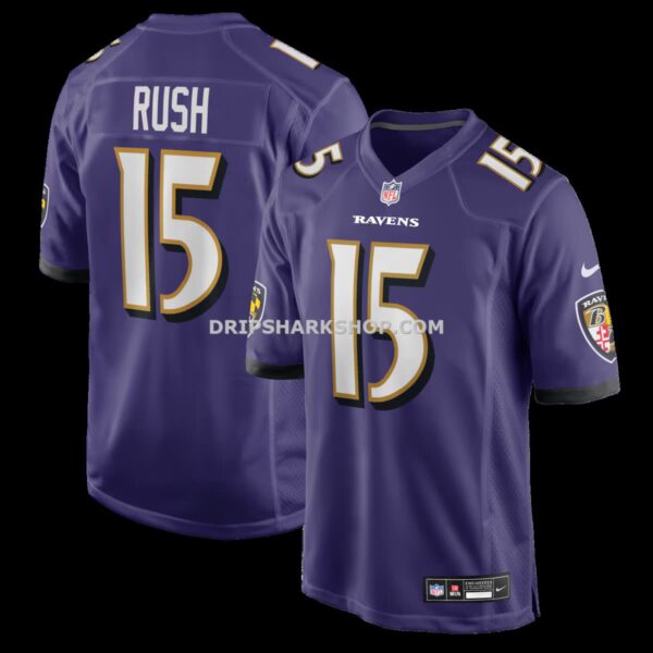 Mens Nike Cooper Rush Purple Baltimore Ravens Team Game Jersey