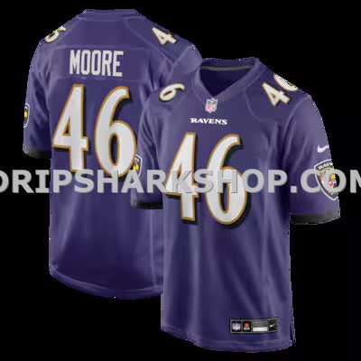 Mens Nike Nick Moore Purple Baltimore Ravens Game Jersey