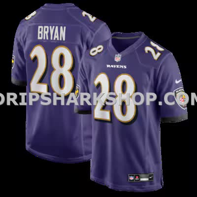 Mens Nike Taven Bryan Purple Baltimore Ravens Team Game Jersey