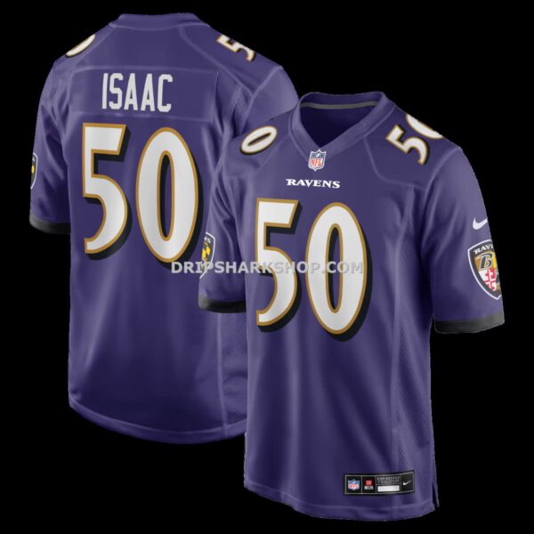 Mens Nike Adisa Isaac Purple Baltimore Ravens Team Game Jersey
