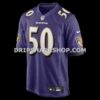 Mens Nike Adisa Isaac Purple Baltimore Ravens Team Game Jersey