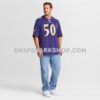 Mens Nike Adisa Isaac Purple Baltimore Ravens Team Game Jersey