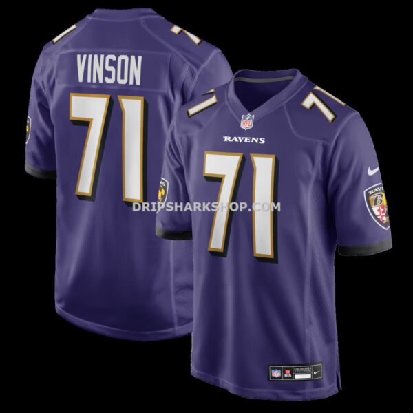 Mens Nike Carson Vinson Purple Baltimore Ravens Team Game Jersey