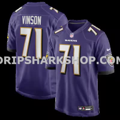 Mens Nike Carson Vinson Purple Baltimore Ravens Team Game Jersey