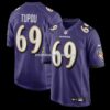 Mens Nike Josh Tupou Purple Baltimore Ravens Team Game Jersey